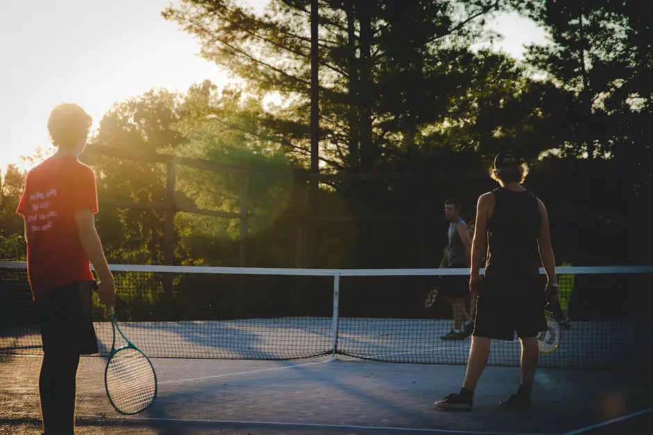 Image of two players playing doubles tennis on a grass court