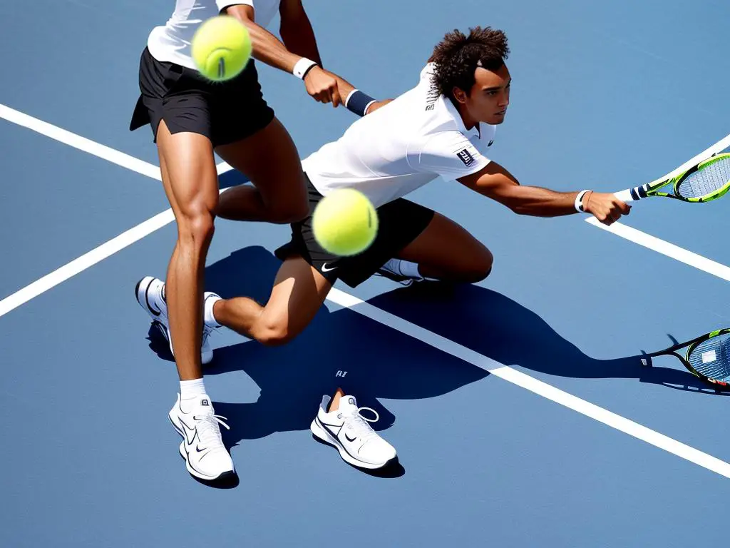 An image of a tennis player using technology