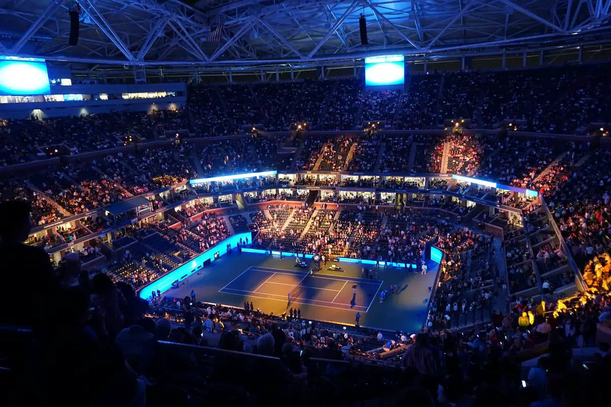 Image depicting a tennis match at the US Open