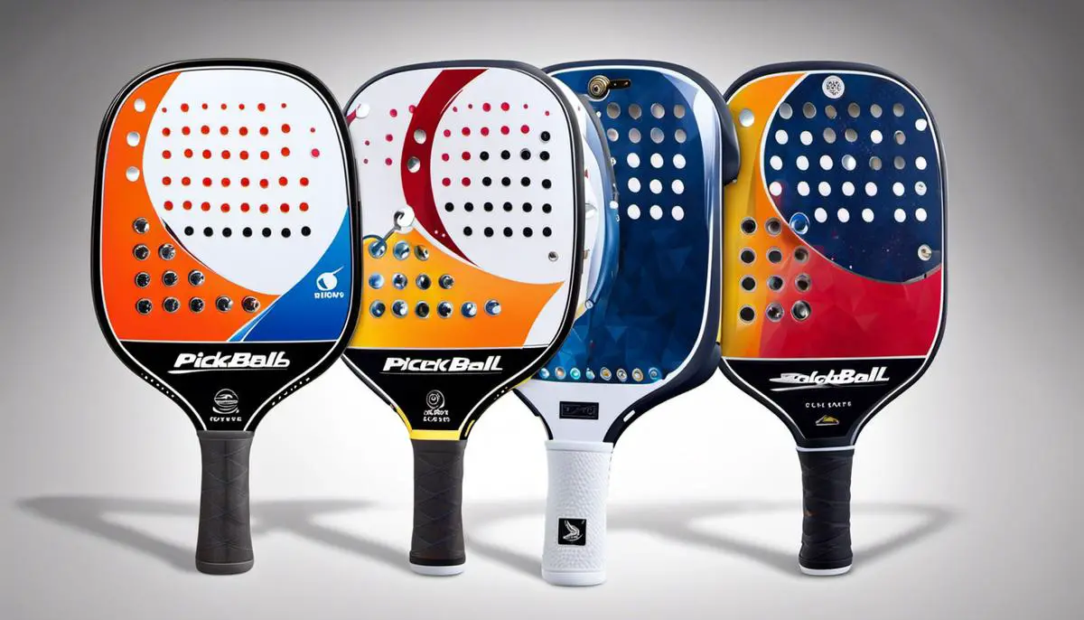 Image showcasing a variety of pickleball paddles for different playing styles