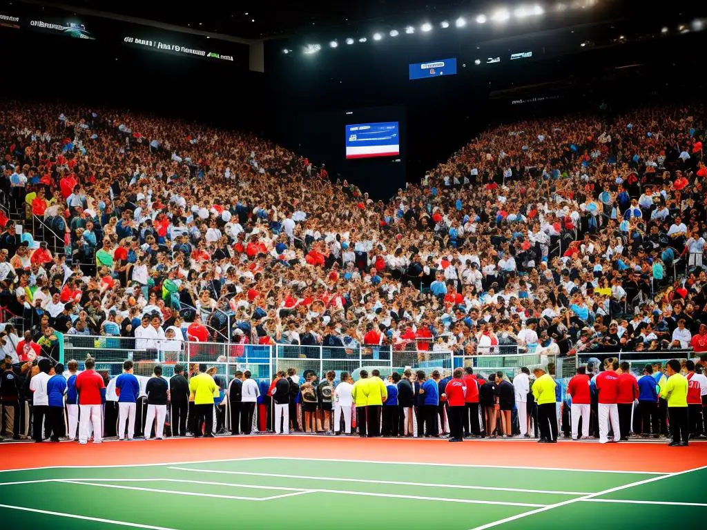 An image showing the growth of padel internationally, with a line graph representing the increase in players and popularity over the years.