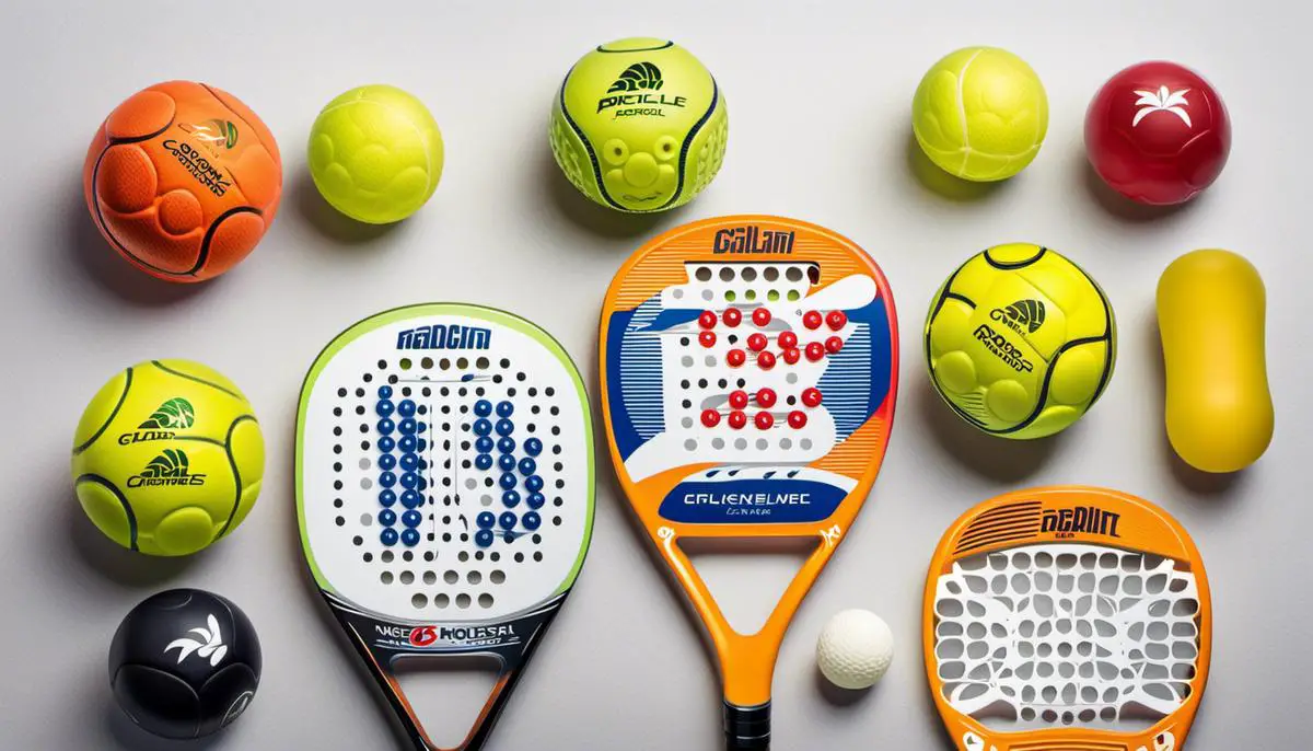 Image of different pickleball brands displayed together on a white background