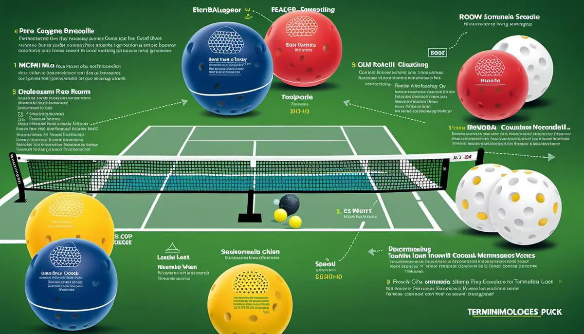 A diagram illustrating the different terminologies used in pickleball.