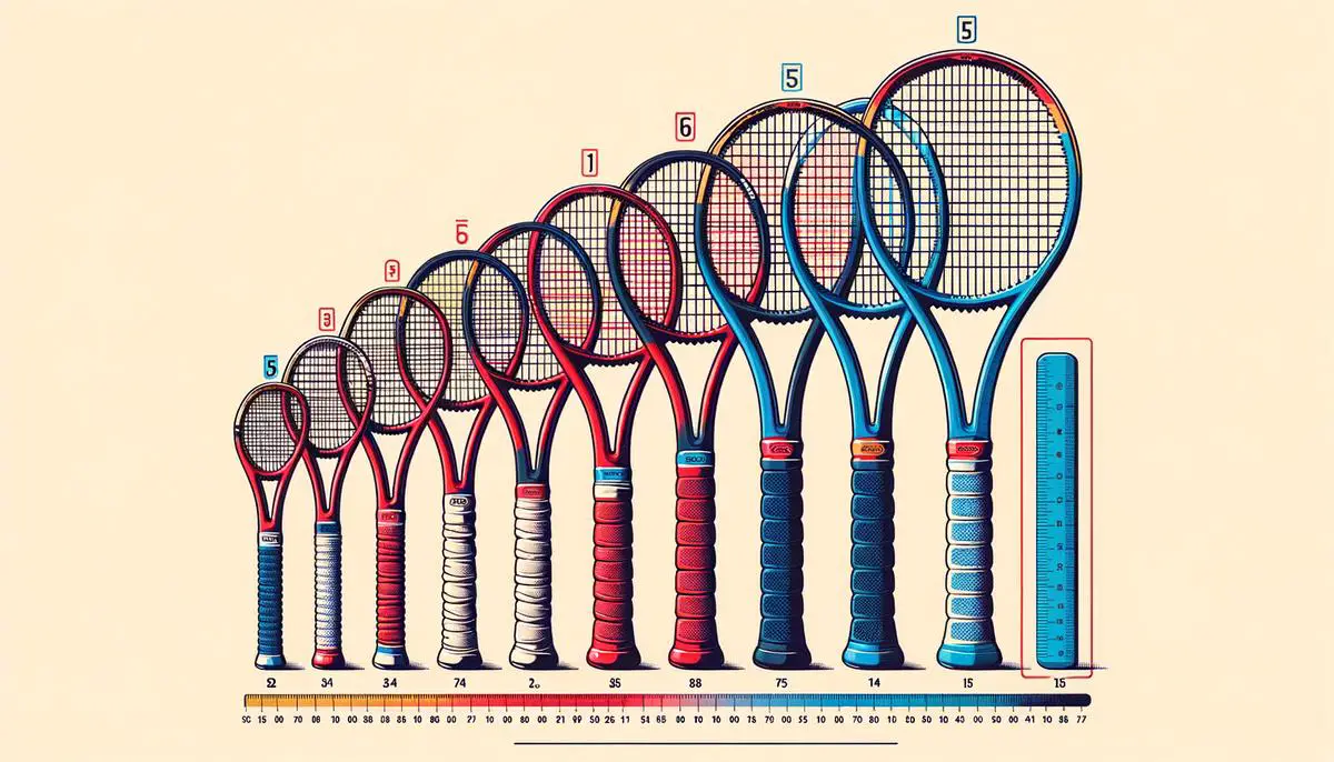 image of different tennis racket grip sizes for reference