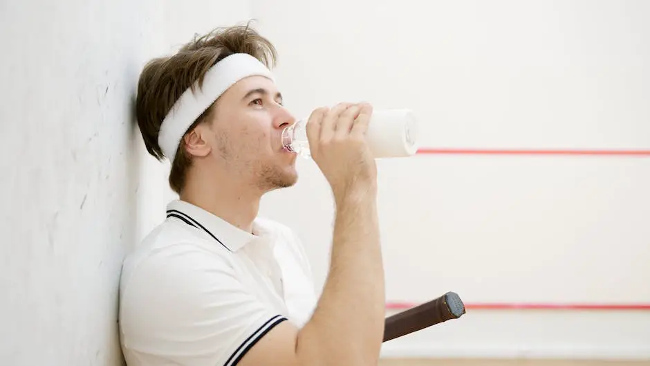 A player swinging a squash racket