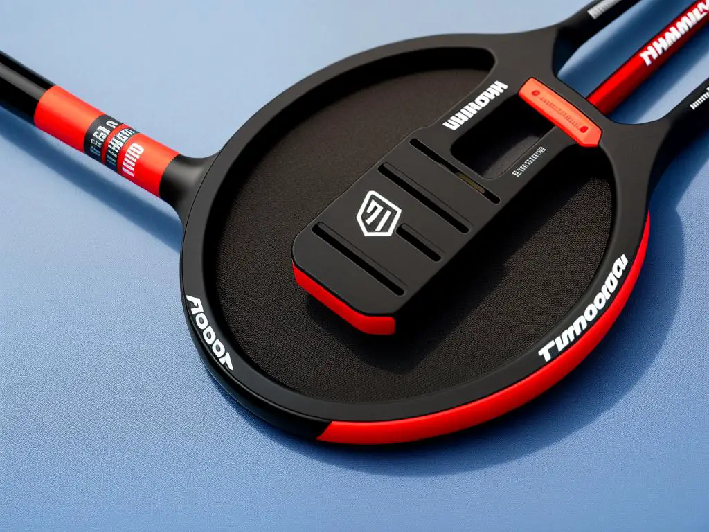 A close-up image of the Wilson Hammer Tech Pro Squash Racquet.